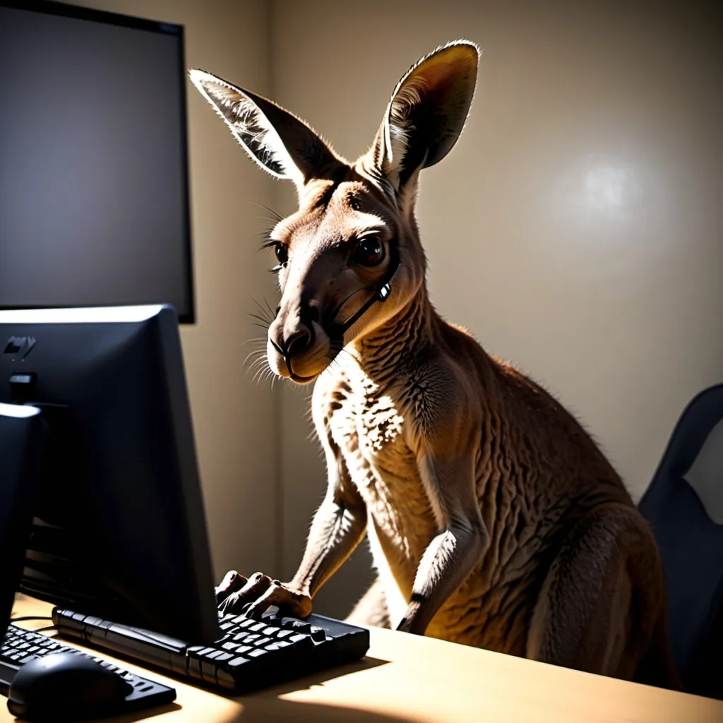 Prompt: Kangaroo playing Call of Duty