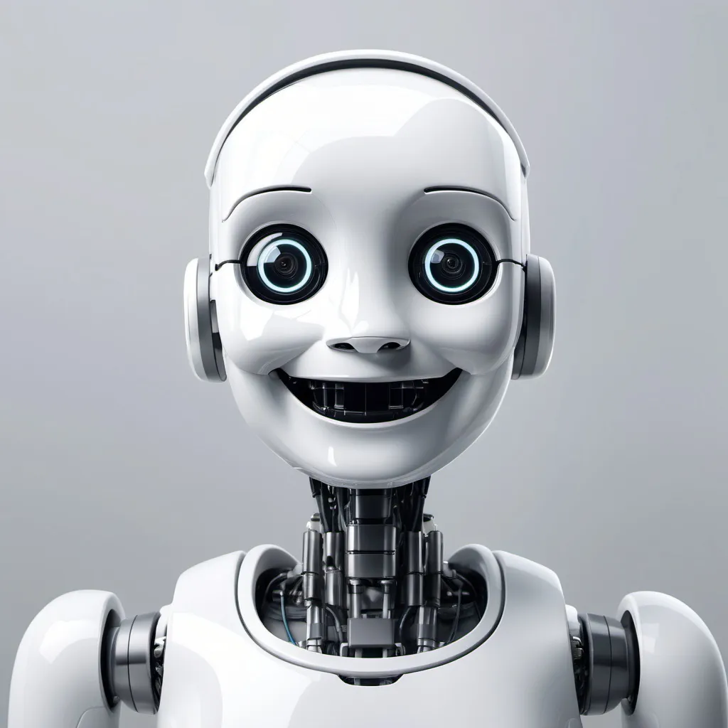 Prompt: ai robot smiling