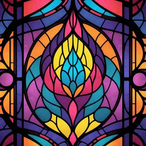 Prompt: psychedelic  design minimalistic stained glass style