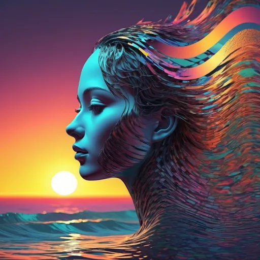 Prompt: (Glitch art:2.0) sunset Hyperrealistic, glitch art, concept art, mid shot, intricately detailed, color glitch depth, dramatic, 2/3 face angle, side light glitch, colorful backgroundabstract vector fractal glitch, wave function, Zentangle, 3d shadingabstract vector fractal, wave function, Zentangle, 3d shading glitch art