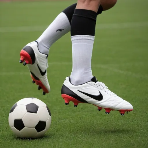 Prompt: I want design a soccer shoes for middle fielder. Because middle fielder  always have to pass and control the ball. These friction particles can help increase the friction between the ball and the shoe, helping players better control the ball and pass the ball. A lot of middle fielder prefer long shots. These particles can give their ball a greater arc, and will allow players to increase their chances of scoring.