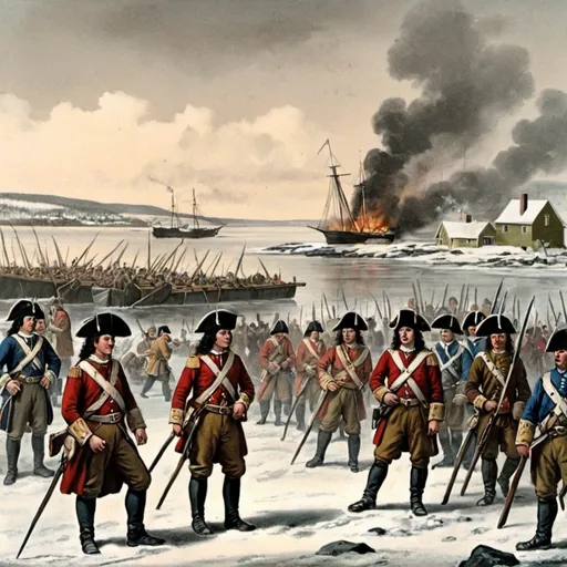 Prompt: Battle of Carbonear On January 24, 1697, two hundred permanent residents of Carbonear withdrew to Carbonear Island and successfully fended off the French and Indian attack on January 31. D'Iberville had only 70 men