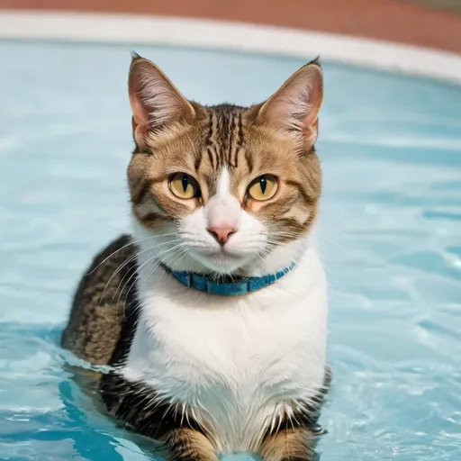 Prompt: a cat in a pool