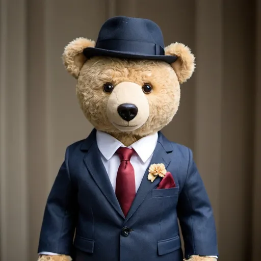 Prompt: a photo of teeddy bear wearing a suit
