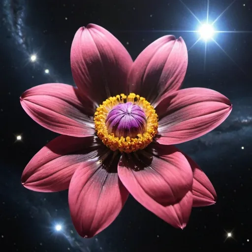 Prompt: Stargezer flower in space