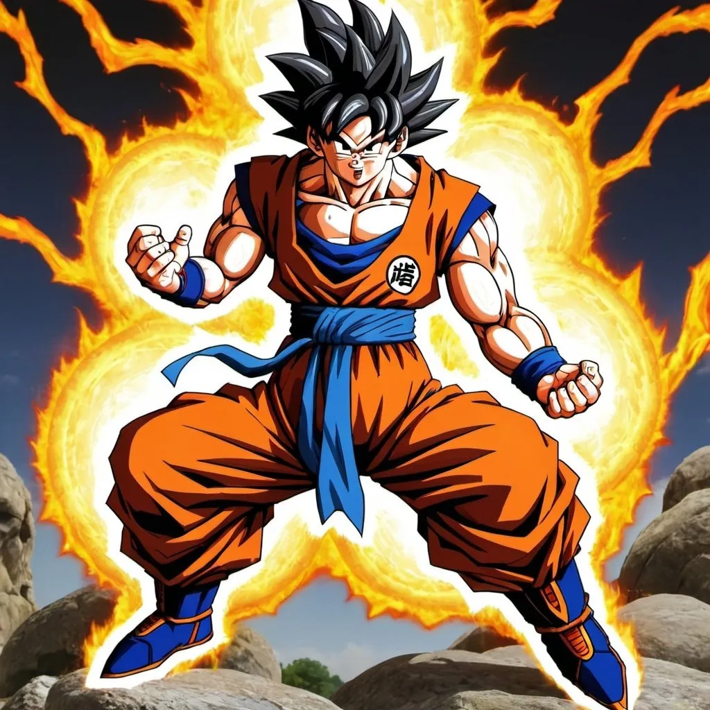 Prompt: Mache eine neue Form von son goku namens dragon King 