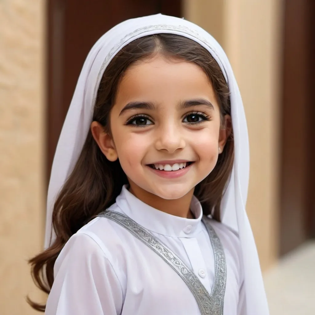 Prompt: 8k professional arab kid girl  beauty smile cute happy face 