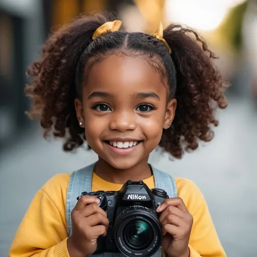 Prompt: 8k professional photographer black kid girl  beauty smile cute happy