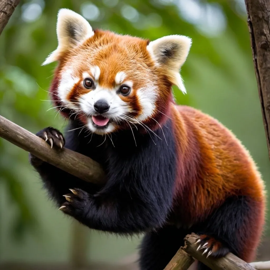 Prompt: red panda playing