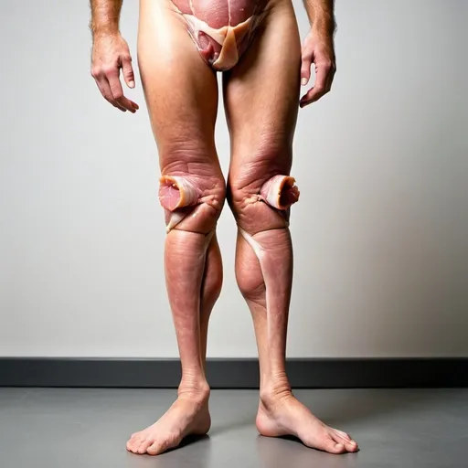 Prompt: Ham in human legs