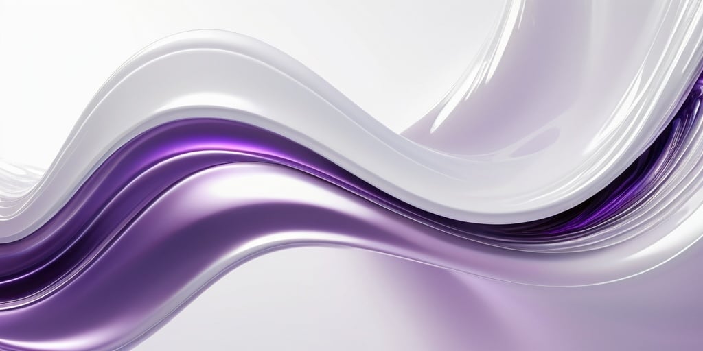 Prompt: Purple metallic waves descending from left to right, white background, high quality, metallic art, abstract, water-like, metallic texture, fluid movement, high quality, digital art, futuristic, fluid design, shiny surface, smooth transitions, sleek and modern, cool tones, dynamic lighting, ultra-detailed, metallic reflections, professional, atmospheric lighting