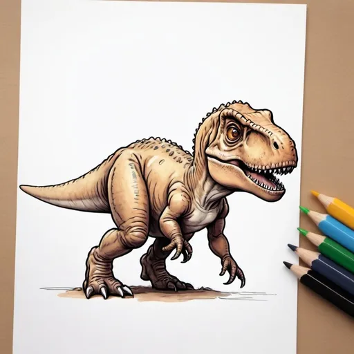 Prompt: baby t-rex süß als skizze