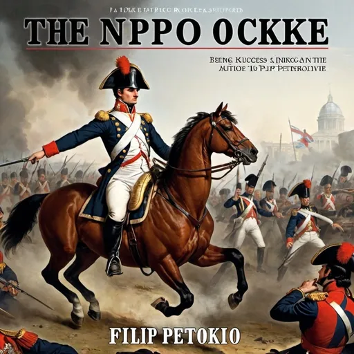 Prompt: a book cover with a Napoleonic war in the background with the title of the book being "The Price of Success" and the author being "Filip Petkovic"