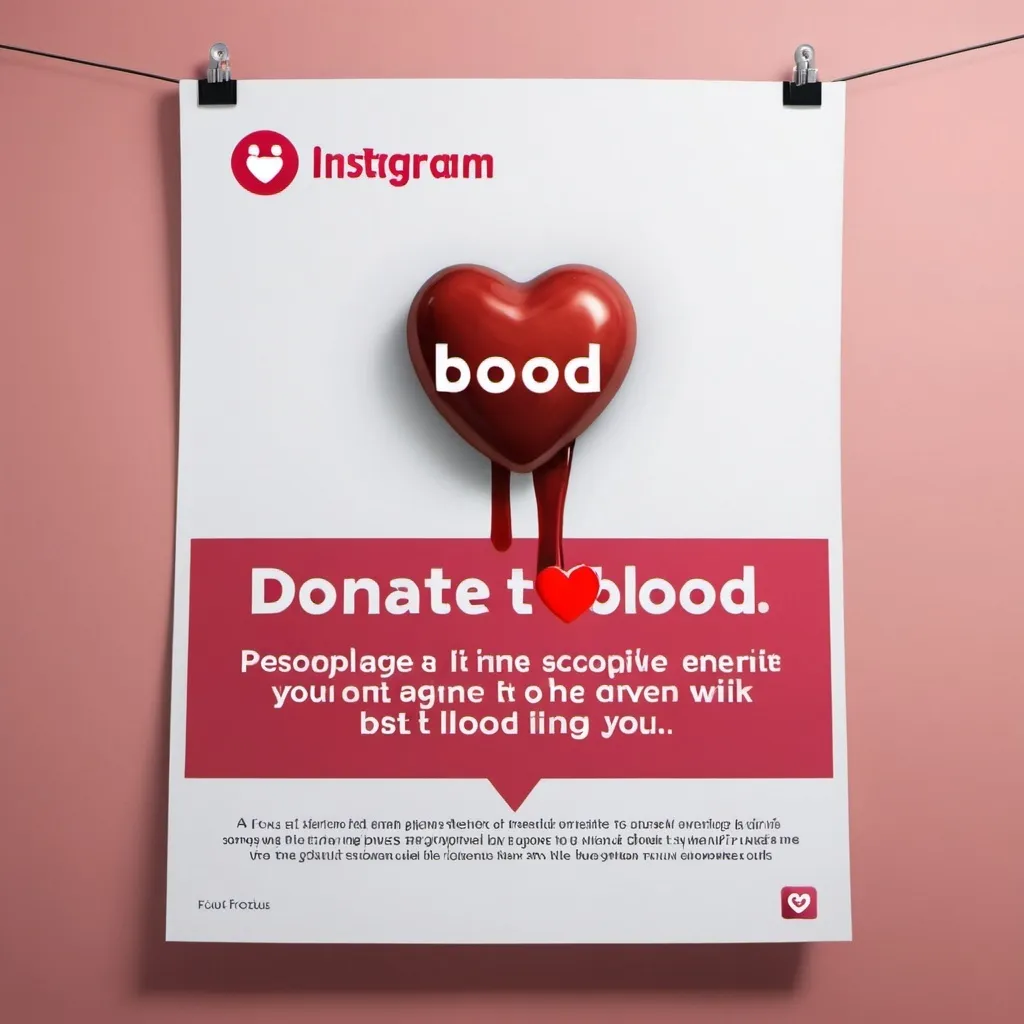 Prompt: A poster for instagram to encourage peoplew to donate blood uk focus