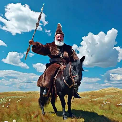 Prompt: <mymodel> A (Russian Cossack) Riding a Russian Don, riding through Russian steppes, waving his sword in the air, sunlight casting a vibrant glow, (3D fantasy character avatar) intricately designed, set against a backdrop of a brilliant blue sky, evoking a (calm and peaceful) ambiance, incredibly detailed, (high quality, 4K) resolution, capturing every nuance with stunning clarity. 