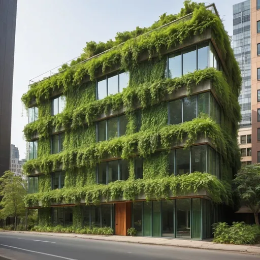 Prompt: a quintessential sustainable or green building