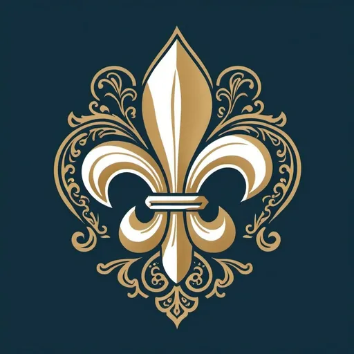 Prompt: Design a stunning logo for my new Etsy Shop called New Orleans Heritage Prints. Incorporate traditional New Orleans elements including a Fleur de Lis. Use a New Orleans themed color palette and interesting yet simplistic fonts.