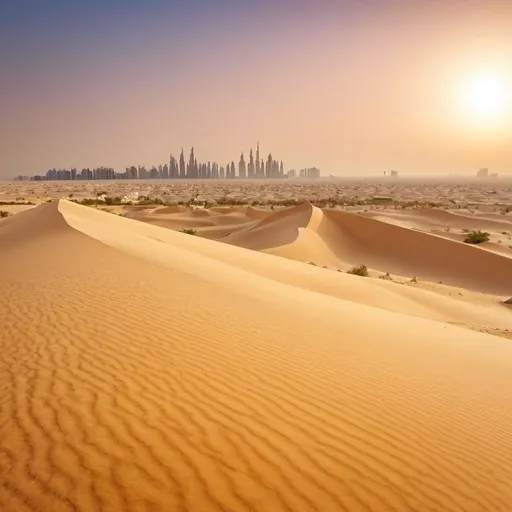 Prompt: Dubai desert background for photo 