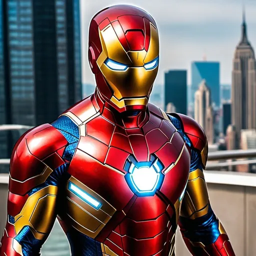 Prompt: A mix between Iron Man and Spider-Man