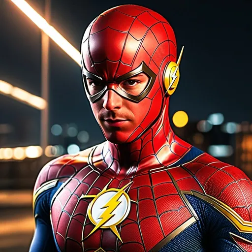 Prompt: {the flash as spiderman}, perfect composition, hyperrealistic, super detailed, 8k, high quality, trending art, trending on artstation, sharp focus, studio photo, intricate details, highly detailed,