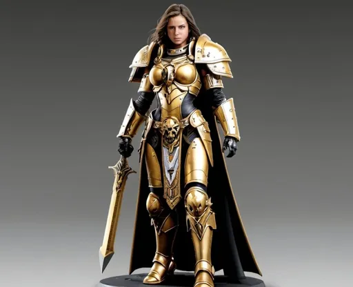 Prompt: Draw the Hawk Tauh lady as an Adeptus Custodes