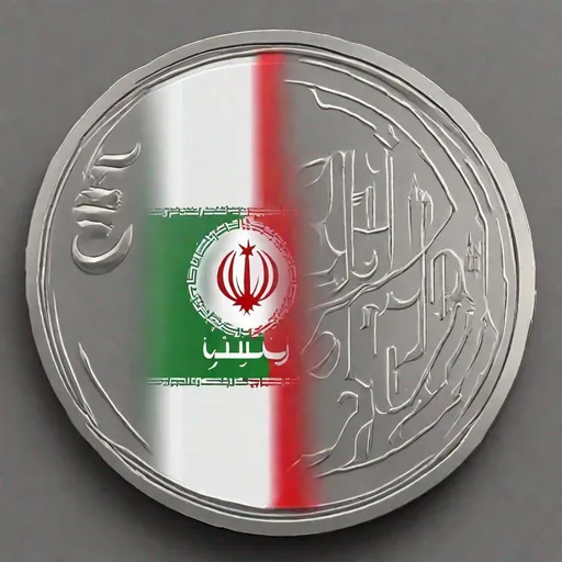 Prompt: An image of the Blum currency coin with the Iranian flag covering half of it