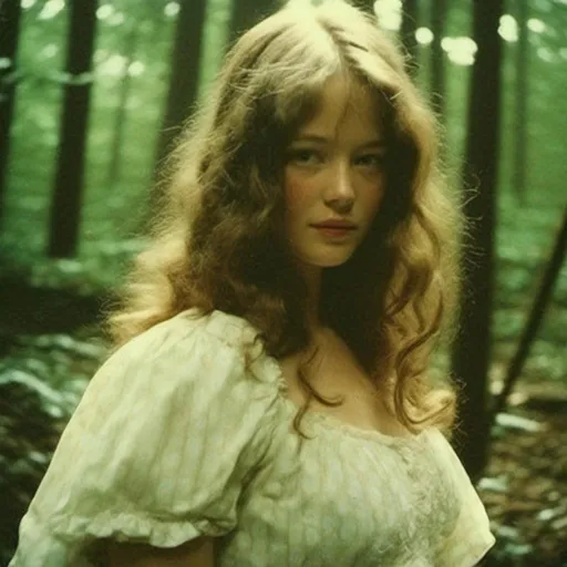 Prompt: <mymodel> polaroid photo of woman,soft lighting, cinematic, 2010 vibe, in a magical forest, her heart is opened
