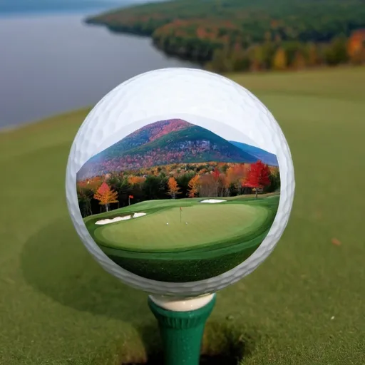 Prompt: camel's hump mountain in vermont inside a golf ball