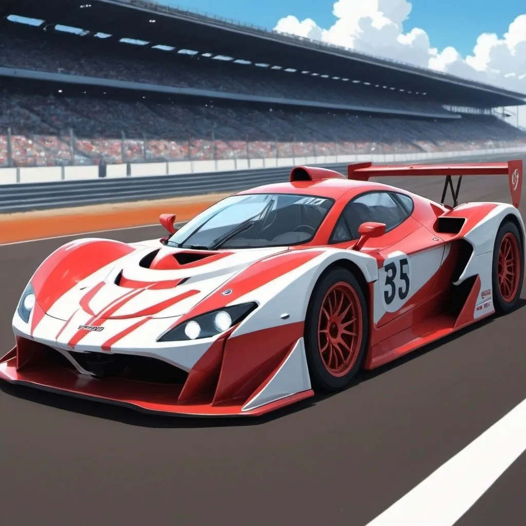 Prompt: Racing car in anime style HD quality
