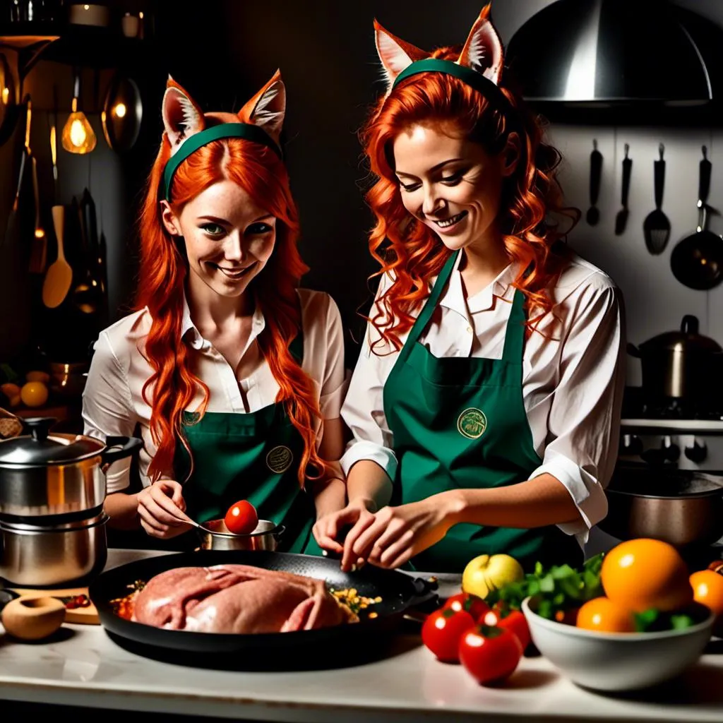 Prompt: <mymodel> Old 30's Style Commercial cooking with with friends, detailed human facial anatomy, detailed background, natural lighting, highres, professional
