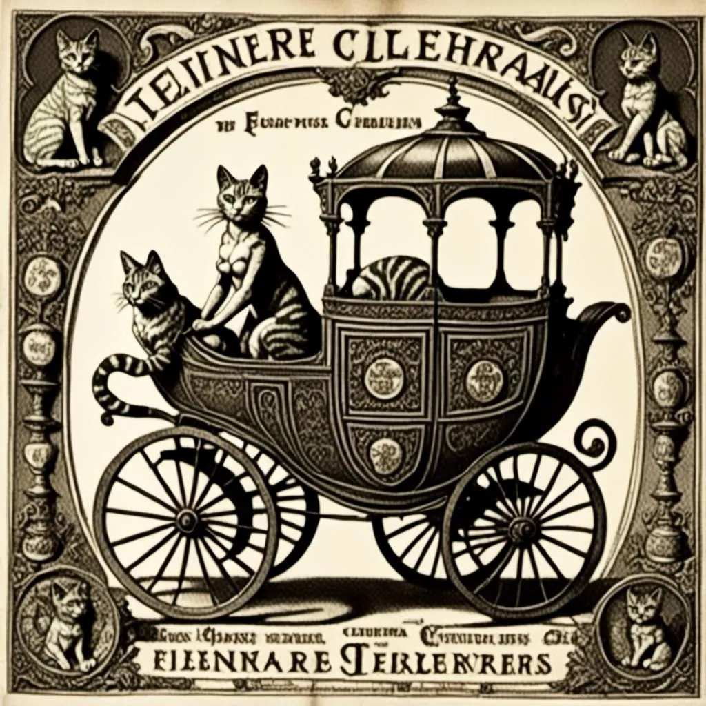 Prompt: <mymodel>1600's carriage Advertisement, 
lithotype