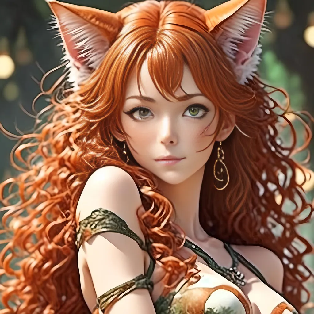 Prompt: <mymodel> Anime-style image of a ( 45 year old cat-eared woman), facing away with (red hair), (detailed eyes), (alluring pose), looking back mouth open, (bright lighting), warm color scheme, (high resolution), (sensual), (detailed hair), fantasy elements, mesmerizing, captivating atmosphere, ultra-detailed, whimsical background, enchanting ambiance.