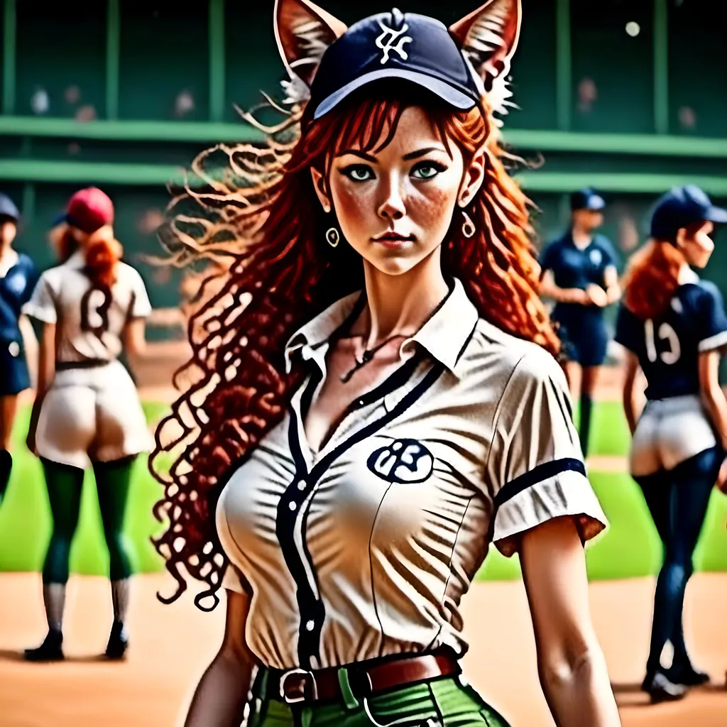 Prompt: <mymodel> anatomically correct  women  playing baseball in a baseball field
