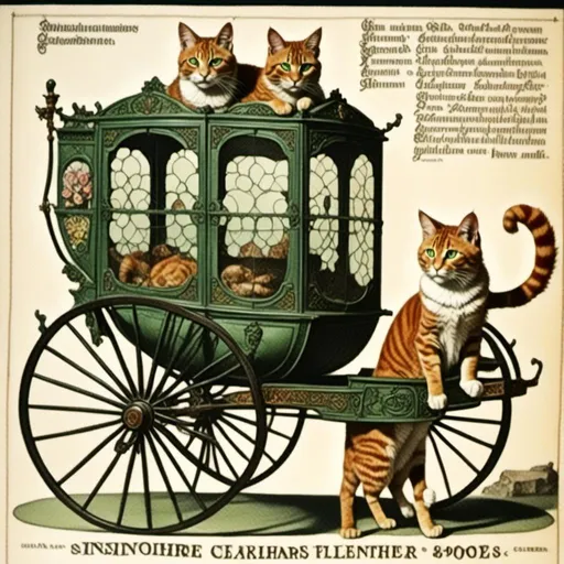 Prompt: <mymodel>1600's carriage Advertisement, 
lithotype