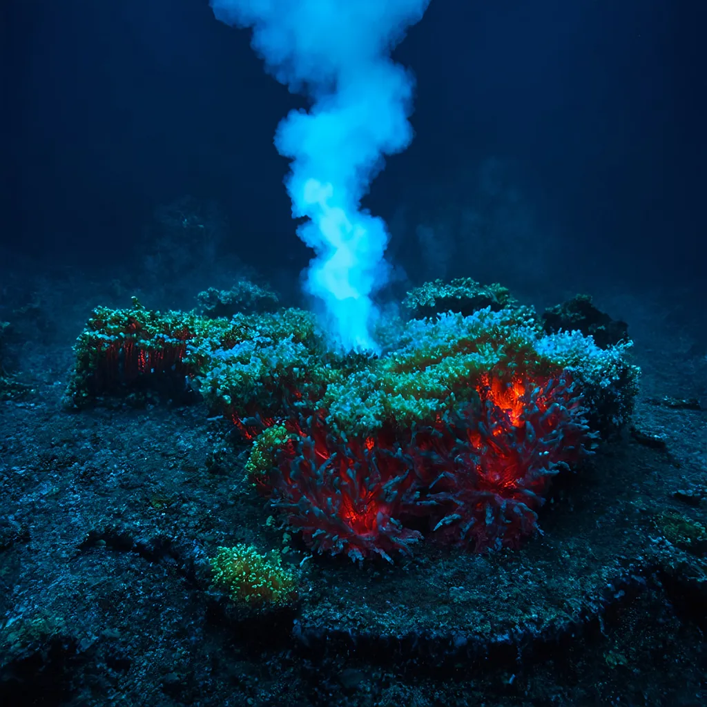 Prompt: Deepsea Fumaroles and Deepsea crustations