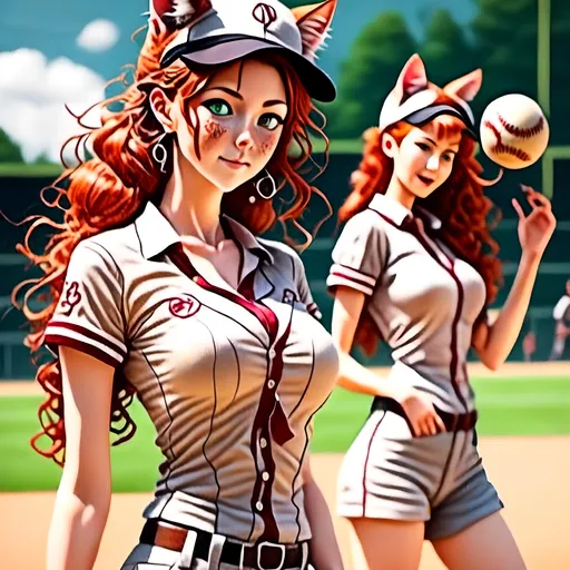 Prompt: <mymodel> anatomically correct  women  playing baseball in a baseball field
