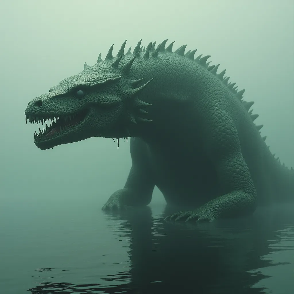 Prompt: altamaha-ha a cryptid lake monster