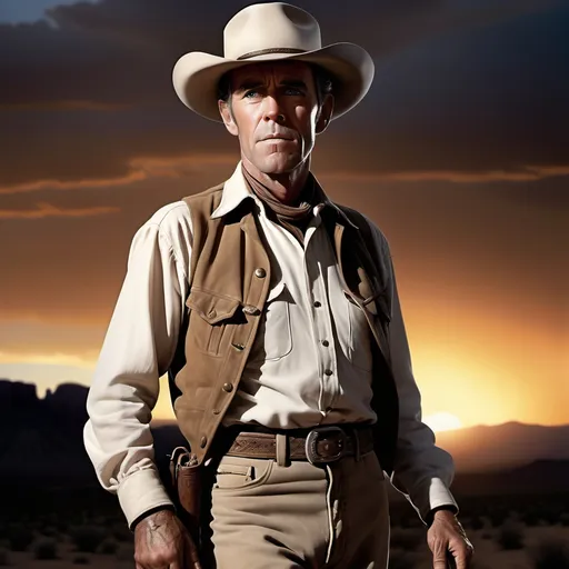 Prompt: Henry Fonda as a white hat wearing Marshall