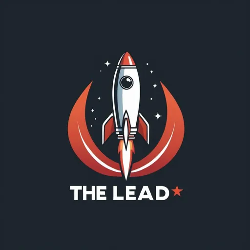 Prompt: A logo for a venture capital firm called "The Lead" including a rocket ship.  The two words: The Lead must in the logo