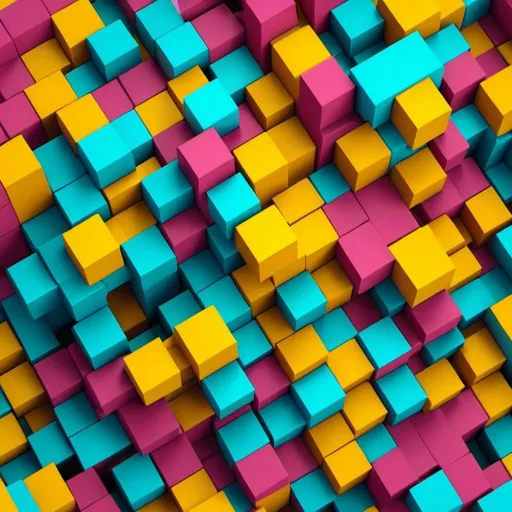 Prompt: voxel 3d render, colored blocks