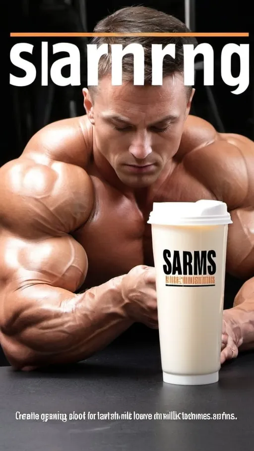 Prompt: Create a book cover for a book about sarms. Don't include any text, have very milk bodybuilding themes and mild medical themes involved 