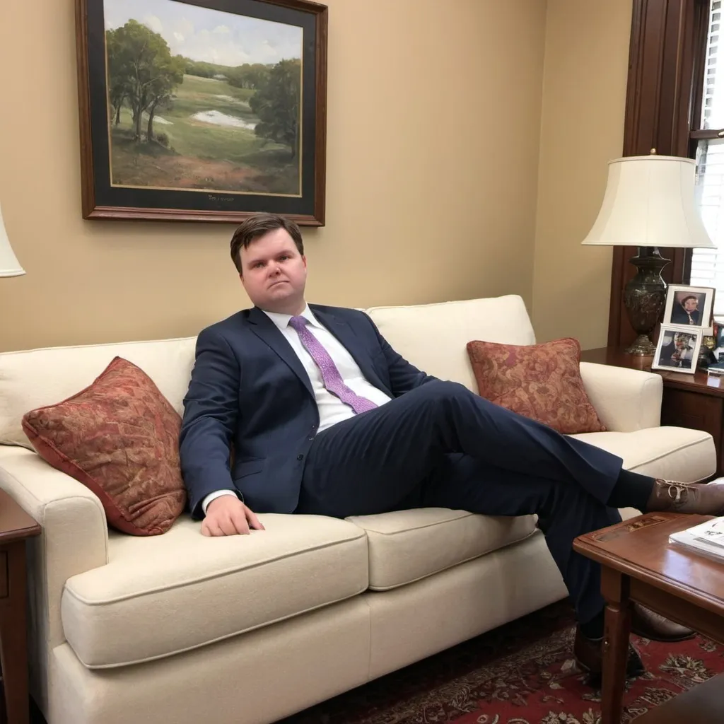 Prompt: JD Vance's over loved couch