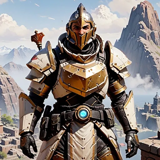 Prompt: Gibraltar from apex legends with knights 