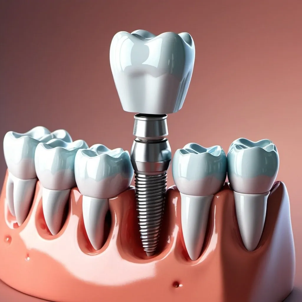 Prompt: create art with a dental implant