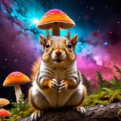 Prompt: PSYCHEDELIC MUSHROOM SPACE SQUIRREL