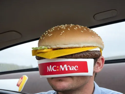 Prompt: a guy going in to mcdonalds for big mac
