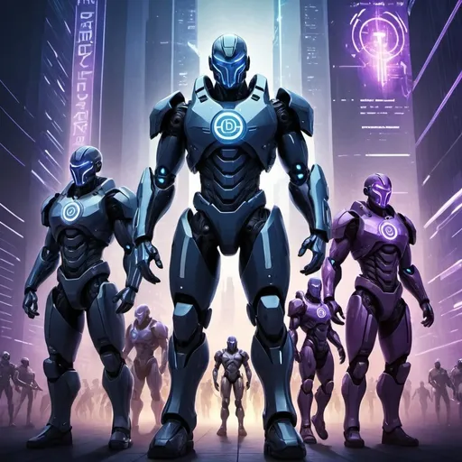 Prompt: "Create a book cover for 'How to Build an Army of Cyber Guardians' featuring a futuristic, cybernetic army real humans symbolizing strength and unity. The group should be diverse and equipped with advanced technological gear and protective armor, glowing with digital lights and holographic interfaces, standing confidently. The background should depict a high-tech cityscape with skyscrapers, digital grids, and glowing cyber symbols, suggesting a secure and fortified digital environment. Use a palette of deep blues, vibrant purples, and metallic silvers. Place the title prominently at the top with the subtitle 'Strategies for Cybersecurity and Digital Defense' below it. At the bottom, include 'By Jeremy Miller' in smaller text. Ensure the aspect ratio is 16:9 and the medium is digital art with a high level of detail."