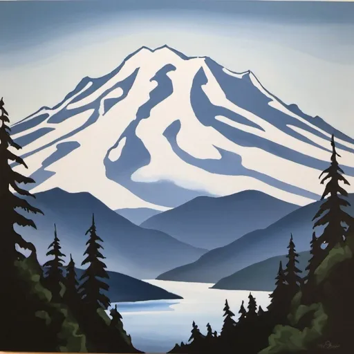 Prompt: Mt Baker in style of Georgia o’ keeffe