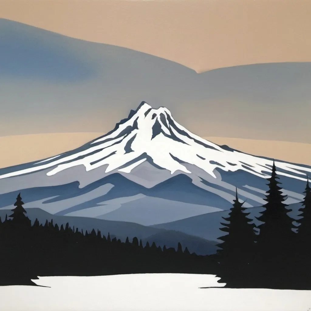 Prompt: Mt hood in style of Georgia o’ keeffe