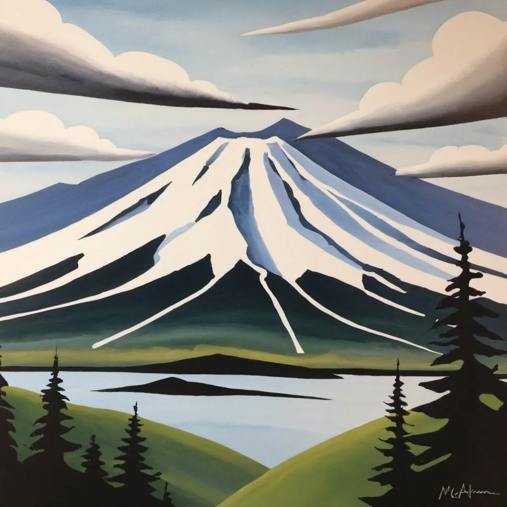 Prompt: Mt Adams  in style of Georgia o’ keeffe